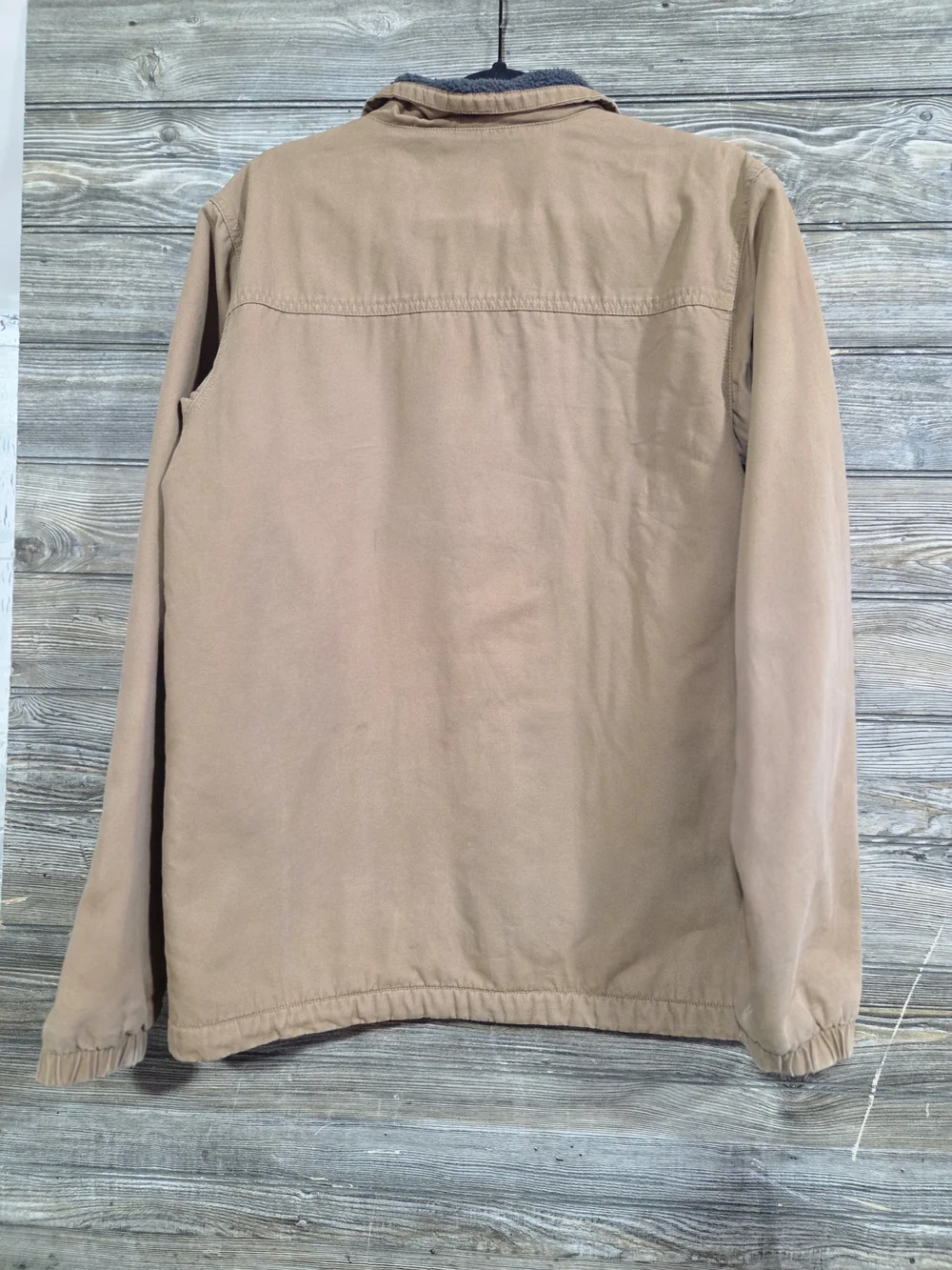 Columbia Men's Small Tan Canvas Fleece Lined Full Zip Jacket